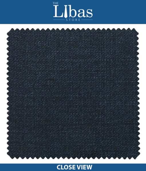 J.Hampstead by Siyaram's Dark Denim Blue Self Texture Shiny Terry Rayon Party Wear Trouser or 3 Piece Suit Fabric (Unstitched - 1.25 Mtr)