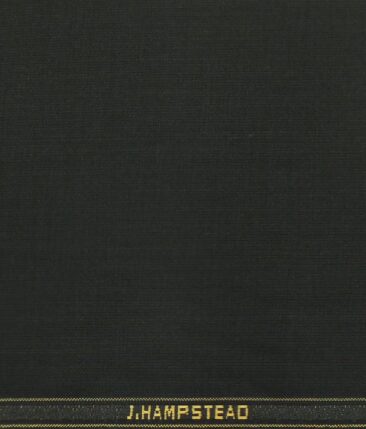 J.Hampstead by Siyaram's Jet Black Self Terry Rayon Trouser or 3 Piece Suit Fabric (Unstitched - 1.25 Mtr)