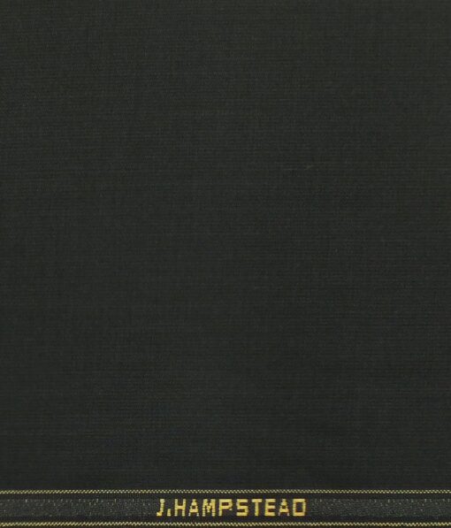J.Hampstead by Siyaram's Jet Black Self Terry Rayon Trouser or 3 Piece Suit Fabric (Unstitched - 1.25 Mtr)