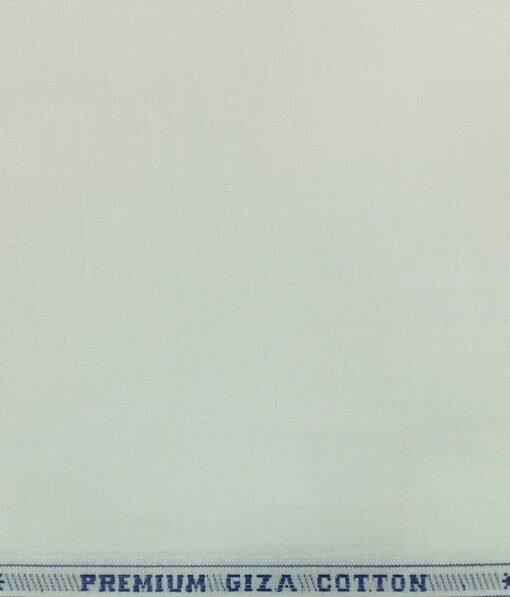 Monza White 100% Giza Cotton Oxford Weave Shirt Fabric (1.60 M)