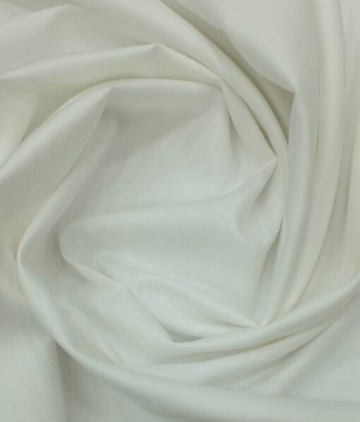 Nemesis White 100% Giza Cotton Self Design Shirt Fabric (1.60 M)