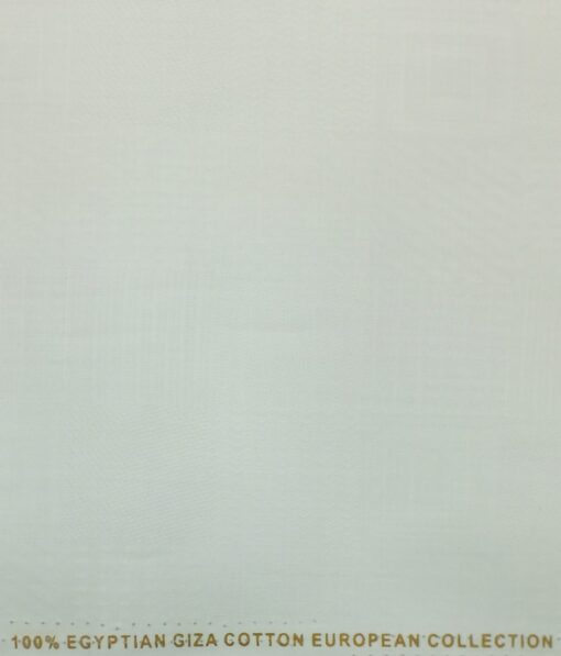 Nemesis White 100% Giza Cotton Self Design Shirt Fabric (1.60 M)