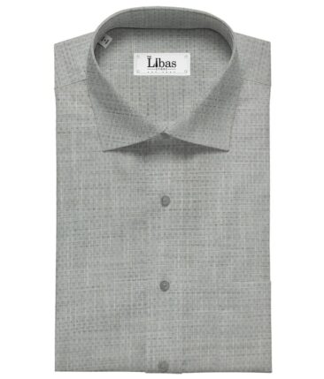 Raymond Light Grey 100% Giza Cotton Self Design Shirt Fabric (1.70 M)