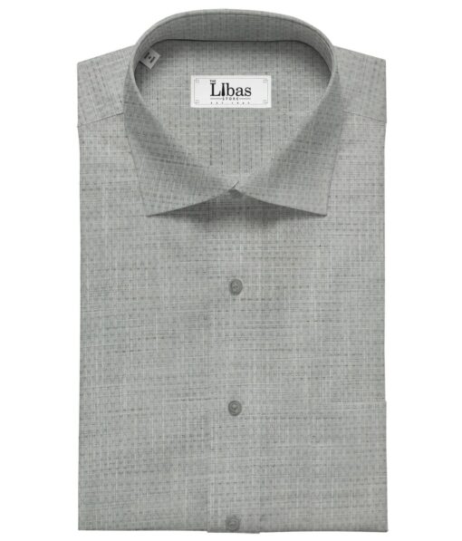 Raymond Light Grey 100% Giza Cotton Self Design Shirt Fabric (1.70 M)