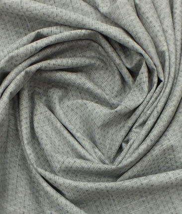Raymond Light Grey 100% Giza Cotton Self Design Shirt Fabric (1.70 M)
