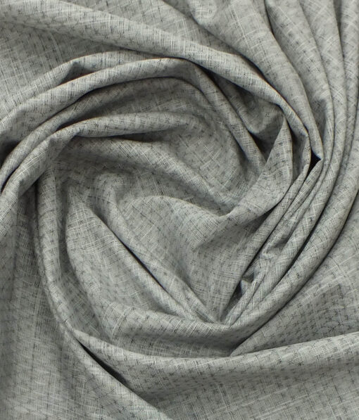 Raymond Light Grey 100% Giza Cotton Self Design Shirt Fabric (1.70 M)