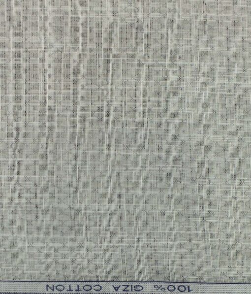 Raymond Light Grey 100% Giza Cotton Self Design Shirt Fabric (1.70 M)