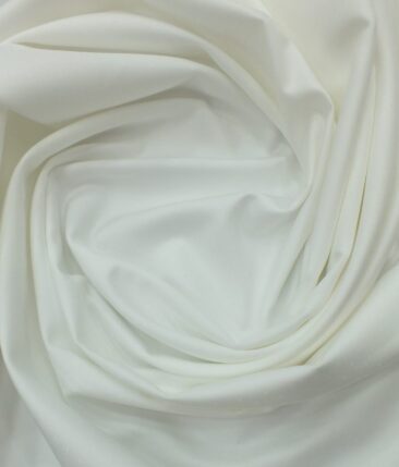 Raymond Pure White 100% Cotton Modal Self Dotted Structured Shirt Fabric (1.70 M)