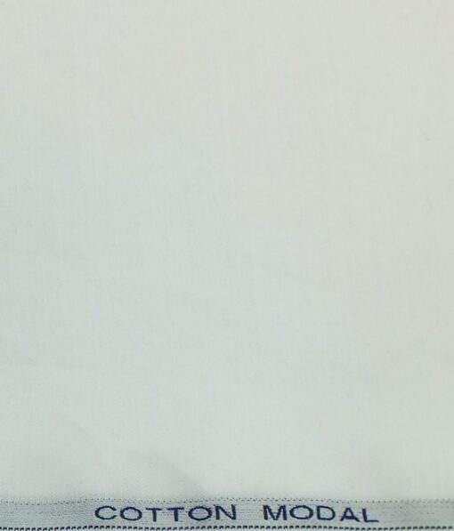 Raymond Pure White 100% Cotton Modal Self Dotted Structured Shirt Fabric (1.70 M)