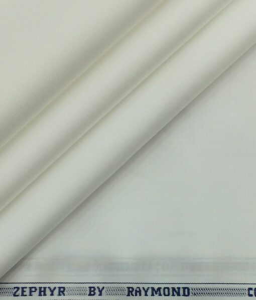Raymond Pure White 100% Cotton Modal Solid Shirt Fabric (1.70 M)
