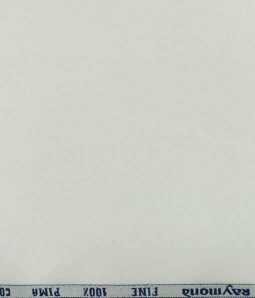 Raymond Pure White 100% PIMA Cotton Solid Shirt Fabric (1.70 M)