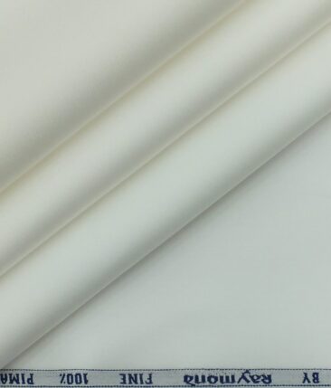Raymond Pure White 100% PIMA Cotton Solid Shirt Fabric (1.70 M)
