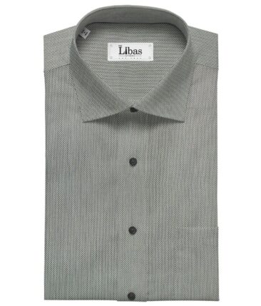 Raymond White & Black Structured 100% Giza Cotton 2 Ply Shirt Fabric (1.70 M)