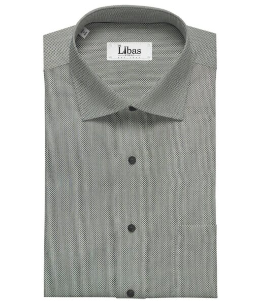 Raymond White & Black Structured 100% Giza Cotton 2 Ply Shirt Fabric (1.70 M)