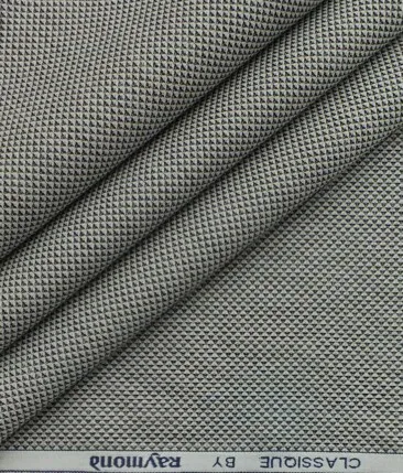 Raymond White & Black Structured 100% Giza Cotton 2 Ply Shirt Fabric (1.70 M)