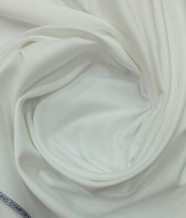 Raymond Pure White 100% Giza Cotton Techno Comfort Silky Touch Self Dotted Structured Shirt Fabric (1.70 M)