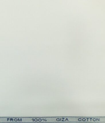 Raymond Pure White 100% Giza Cotton Techno Comfort Silky Touch Self Dotted Structured Shirt Fabric (1.70 M)