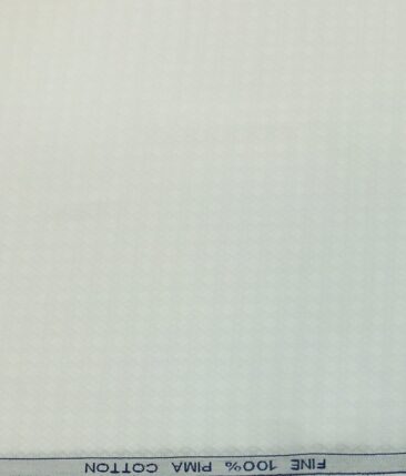 Raymond Pure White 100% Pima Cotton Jacquard Structured Shirt Fabric (1.70 M)