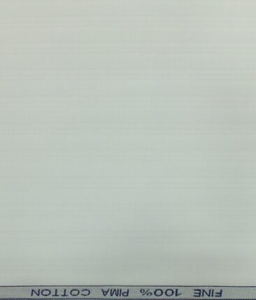 Raymond Pure White 100% Pima Cotton Self Striped Shirt Fabric (1.70 M)