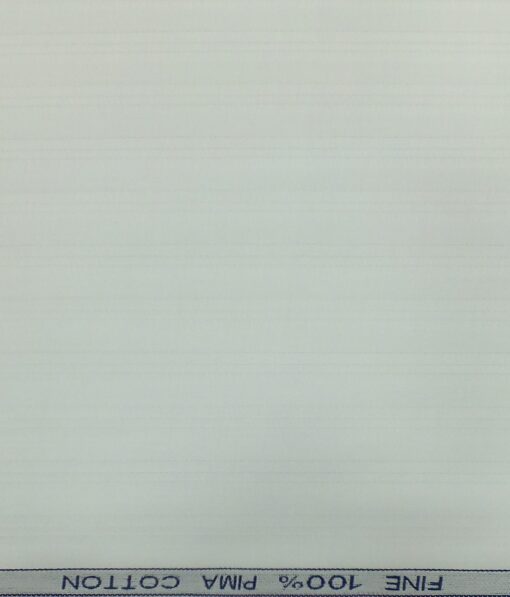 Raymond Pure White 100% Pima Cotton Self Striped Shirt Fabric (1.70 M)