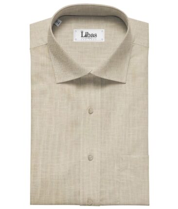 Raymond Light Tan Beige 100% Pure Linen 70 LEA Self Shirt Fabric (1.70 M) - Image 2