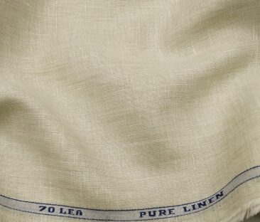 Raymond Light Tan Beige 100% Pure Linen 70 LEA Self Shirt Fabric (1.70 M) - Image 3