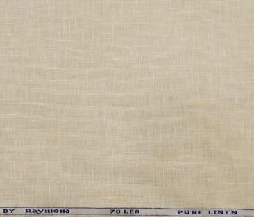 Raymond Light Tan Beige 100% Pure Linen 70 LEA Self Shirt Fabric (1.70 M) - Image 4