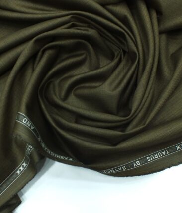 Raymond Dark Coffee Brown Self Design Poly Viscose Trouser or 3 Piece Suit Fabric (Unstitched - 1.25 Mtr)