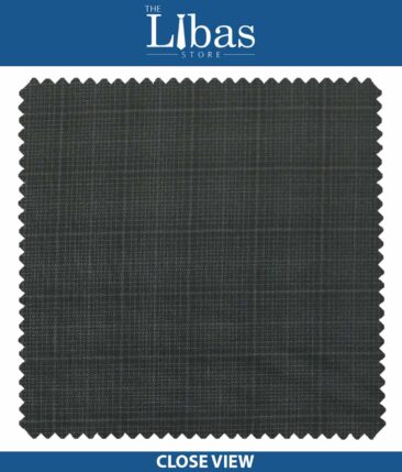 Raymond Blackish Grey Self Checks Poly Viscose Trouser or 3 Piece Suit Fabric (Unstitched - 1.25 Mtr)