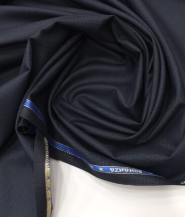 Raymond Dark Blue Self Design Poly Viscose Trouser or 3 Piece Suit Fabric (Unstitched - 1.25 Mtr)