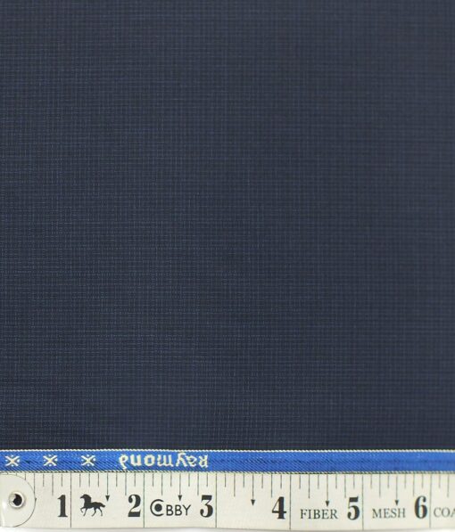 Raymond Dark Blue Self Design Poly Viscose Trouser or 3 Piece Suit Fabric (Unstitched - 1.25 Mtr)