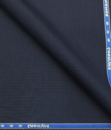 Raymond Dark Blue Self Design Poly Viscose Trouser or 3 Piece Suit Fabric (Unstitched - 1.25 Mtr)