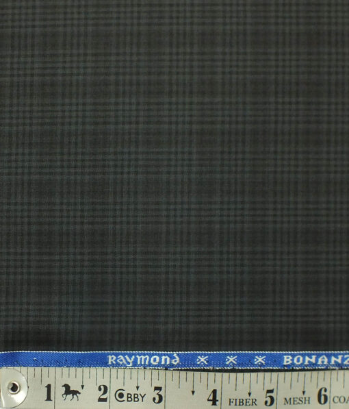 Raymond Dark Grey Self Checks Poly Viscose Trouser or 3 Piece Suit Fabric (Unstitched - 1.25 Mtr)