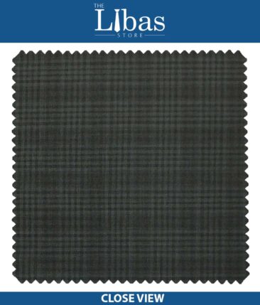 Raymond Dark Grey Self Checks Poly Viscose Trouser or 3 Piece Suit Fabric (Unstitched - 1.25 Mtr)