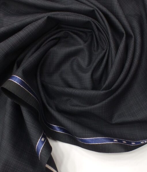Raymond Dark Purple Self Checks Design Poly Viscose Trouser or 3 Piece Suit Fabric (Unstitched - 1.25 Mtr)