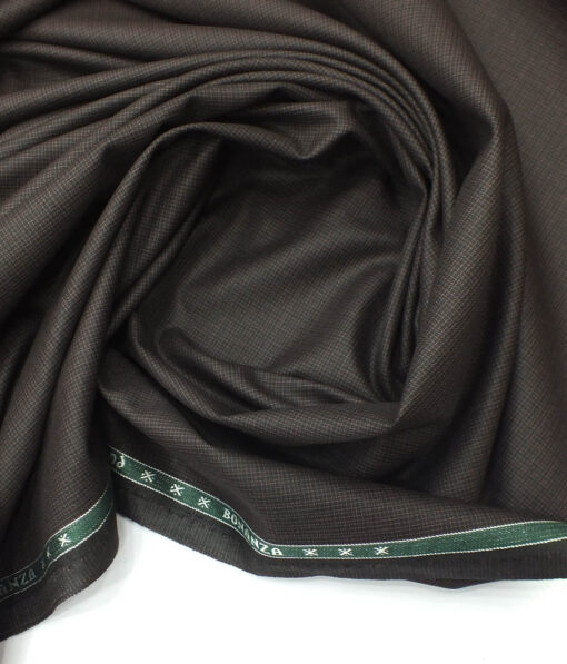 Raymond Hickory Brown Self Design Poly Viscose Trouser or 3 Piece Suit Fabric (Unstitched - 1.25 Mtr)