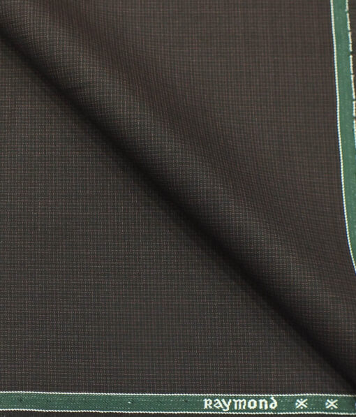 Raymond Hickory Brown Self Design Poly Viscose Trouser or 3 Piece Suit Fabric (Unstitched - 1.25 Mtr)