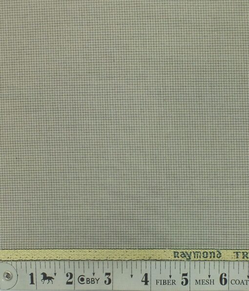 Raymond Beige Houndstooth Weave Poly Viscose Trouser or 3 Piece Suit Fabric (Unstitched - 1.25 Mtr)