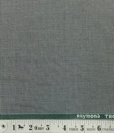 Raymond Medium Grey Houndstooth Weave Poly Viscose Trouser or 3 Piece Suit Fabric (Unstitched - 1.25 Mtr)