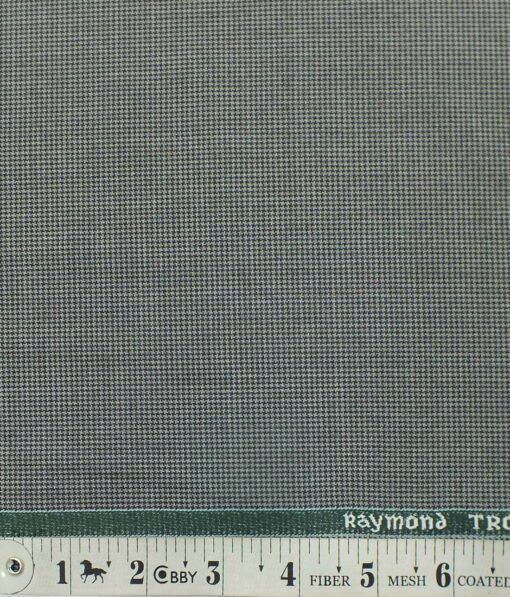 Raymond Medium Grey Houndstooth Weave Poly Viscose Trouser or 3 Piece Suit Fabric (Unstitched - 1.25 Mtr)