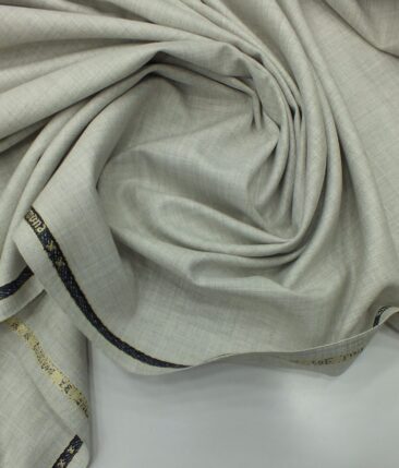Raymond Light Grey Self Design Poly Viscose Trouser or 3 Piece Suit Fabric (Unstitched - 1.25 Mtr)