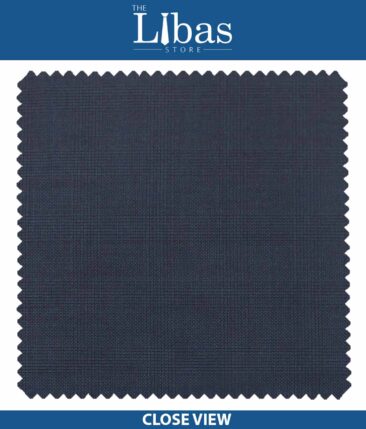 Raymond Dark Aegean Blue Self Checks Poly Viscose Trouser or 3 Piece Suit Fabric (Unstitched - 1.25 Mtr)