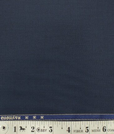 Raymond Dark Aegean Blue Structured Poly Viscose Trouser or 3 Piece Suit Fabric (Unstitched - 1.25 Mtr)