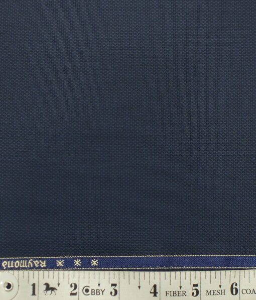 Raymond Dark Aegean Blue Structured Poly Viscose Trouser or 3 Piece Suit Fabric (Unstitched - 1.25 Mtr)