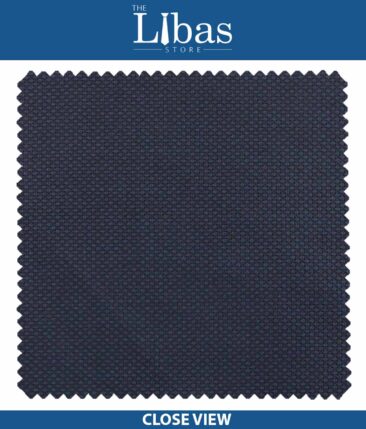 Raymond Dark Aegean Blue Structured Poly Viscose Trouser or 3 Piece Suit Fabric (Unstitched - 1.25 Mtr)