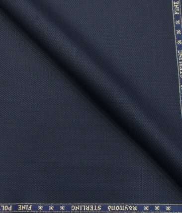 Raymond Dark Aegean Blue Structured Poly Viscose Trouser or 3 Piece Suit Fabric (Unstitched - 1.25 Mtr)