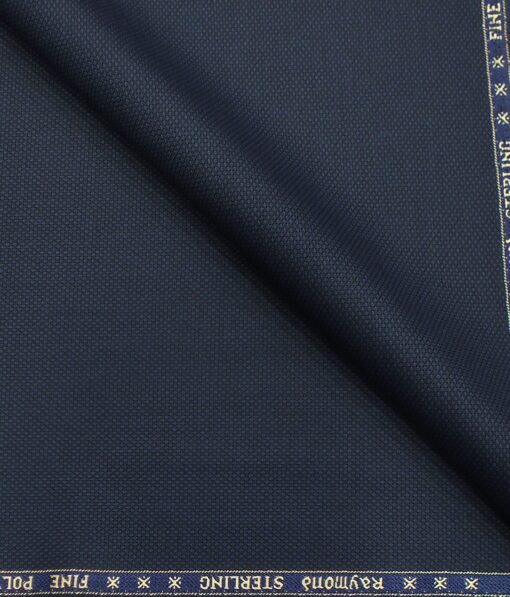 Raymond Dark Aegean Blue Structured Poly Viscose Trouser or 3 Piece Suit Fabric (Unstitched - 1.25 Mtr)