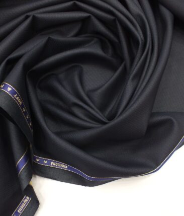 Raymond Dark Navy Blue Self Structured Poly Viscose Trouser or 3 Piece Suit Fabric (Unstitched - 1.25 Mtr)