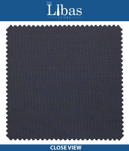 Raymond Dark Navy Blue Self Structured Poly Viscose Trouser or 3 Piece Suit Fabric (Unstitched - 1.25 Mtr)
