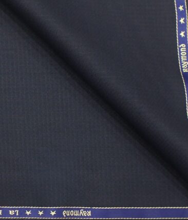 Raymond Dark Navy Blue Self Structured Poly Viscose Trouser or 3 Piece Suit Fabric (Unstitched - 1.25 Mtr)